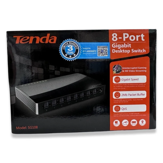 Tenda SG108 8-Port Gigabit Ethernet Desktop Network Switch
