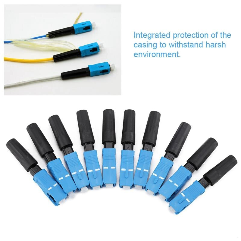 Fiber Optic Fast Connector SC/UPC  SC/APC (Blue) – Reusable Quick-Install FTTH Fast Stable SC/UPC Fiber Connectors for Optical-Fiber
