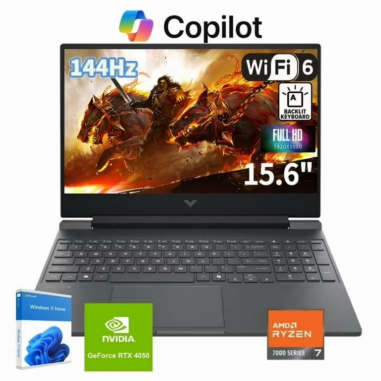 HP Victus 15.6" Gaming Laptop | Ryzen 7 7445HS | 16GB DDR5 | 512GB Gen4 SSD | RTX 4050 6GB | FHD 144Hz IPS