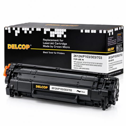DELCOP 12A Q2612A / Canon 703 Compatible Black Toner Cartridge