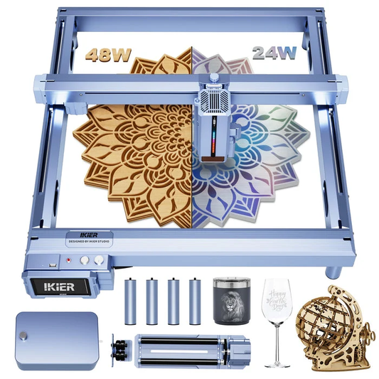 iKier K1 Pro Max 48W / 24W Laser Engraver – Complete 6-Item Bundle