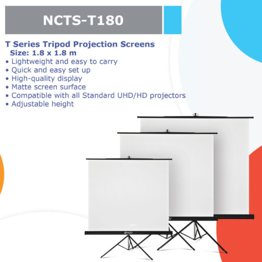 NCTS T180 Tripod Projection Screen 180 × 180 cm