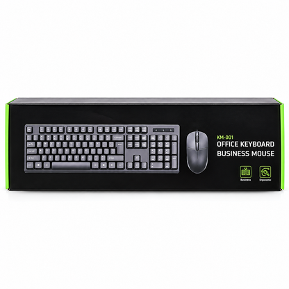 KM-001 Office Keyboard & Business Mouse Combo
