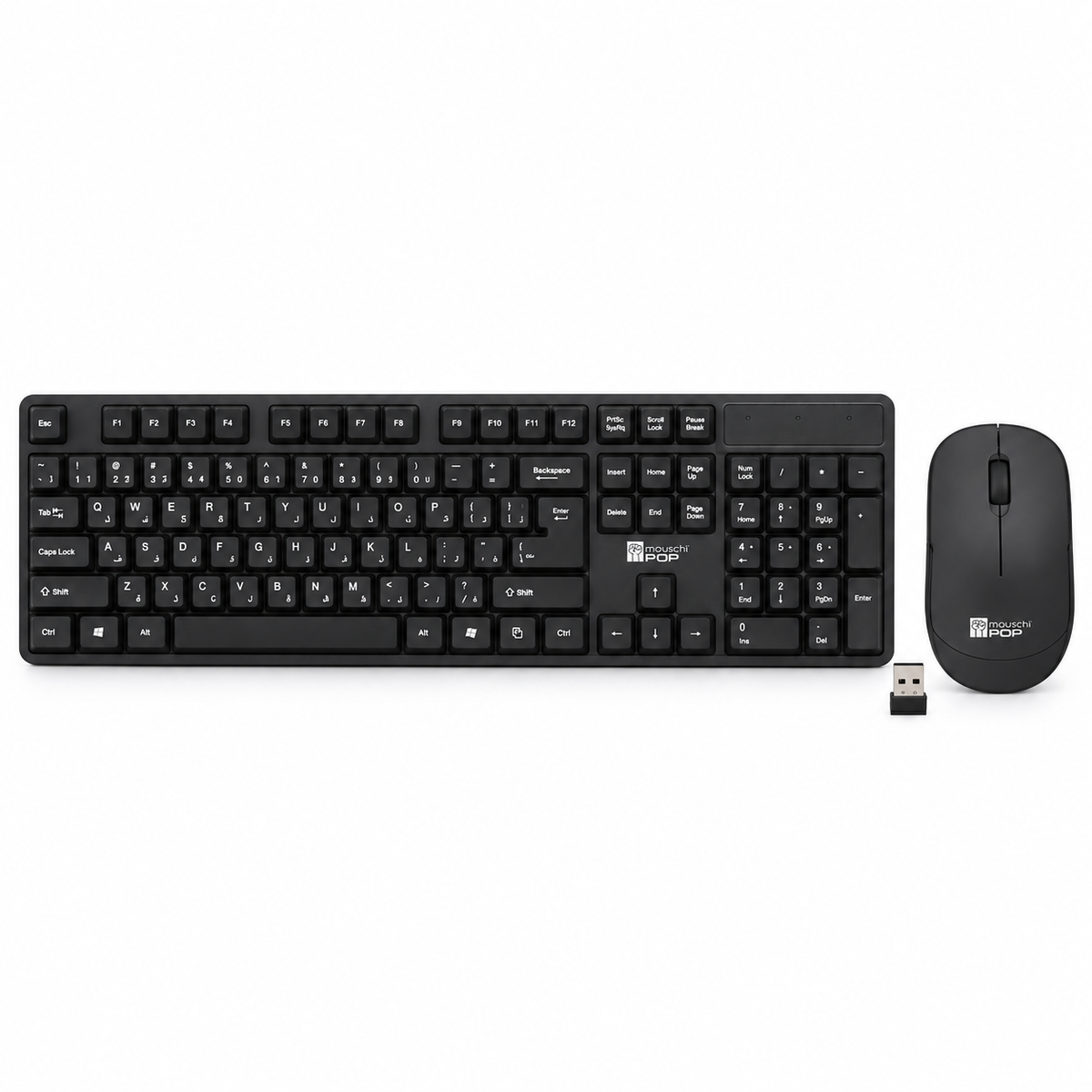 Mouschi POP Wireless Combo (Keyboard and Mouse) – Black