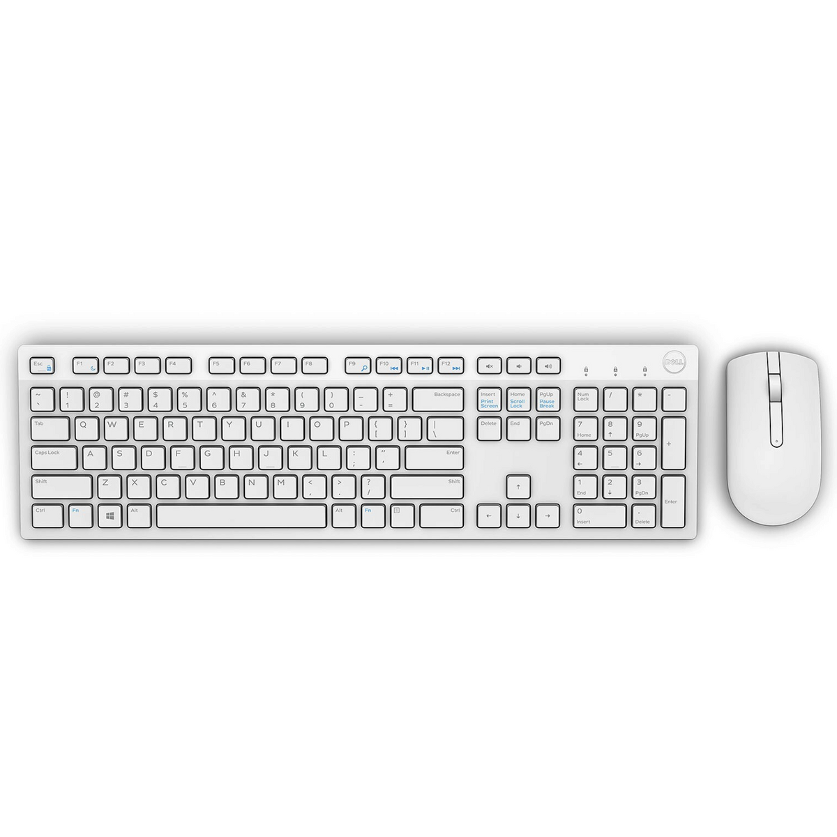 lebbuy Dell KM636 wireless keyboard and mouse combo in white with Arabic layout for home and office use