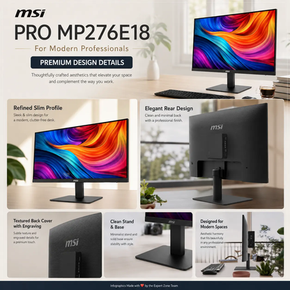 MSI PRO MP276E18 27-inch Full HD 180Hz OC Monitor – HDMI/VGA