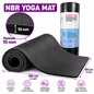 NBR Yoga Mat – 180 × 60 cm – 10 mm Thick – Black – Anti-Slip