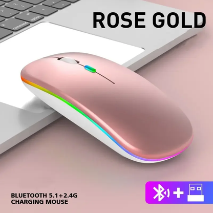 HP W10 RGB Rechargeable Type-C Dual-Mode Bluetooth & 2.4GHz Wireless Slim Mouse
