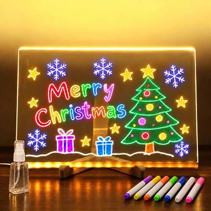 Acrylic Glow Dry Erase Note Board - Light-Up Message & Drawing Display