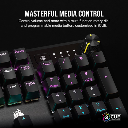 CORSAIR K70 CORE RGB Mechanical Wired Gaming Keyboard – MLX Red, Palm Rest, French FR – Pre-Owned Like New