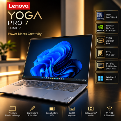 Lenovo Yoga Pro 7 14IMH9 – Core Ultra 9, RTX 4060, 32GB RAM, 1TB SSD – Open Box