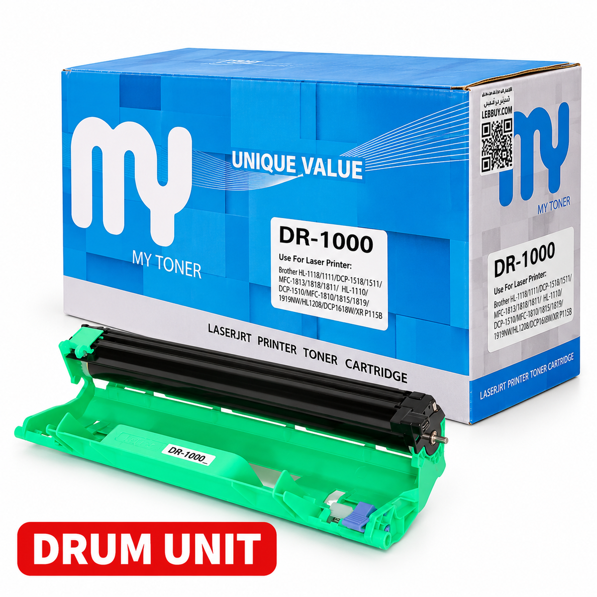 MY DR-1000 Compatible Drum Unit for Brother HL-1110 1111 1118 1208, DCP-1510 1511 1518 1618W, MFC-1810 1811 1813 1815 1818 1819 1919NW & Xerox P115B