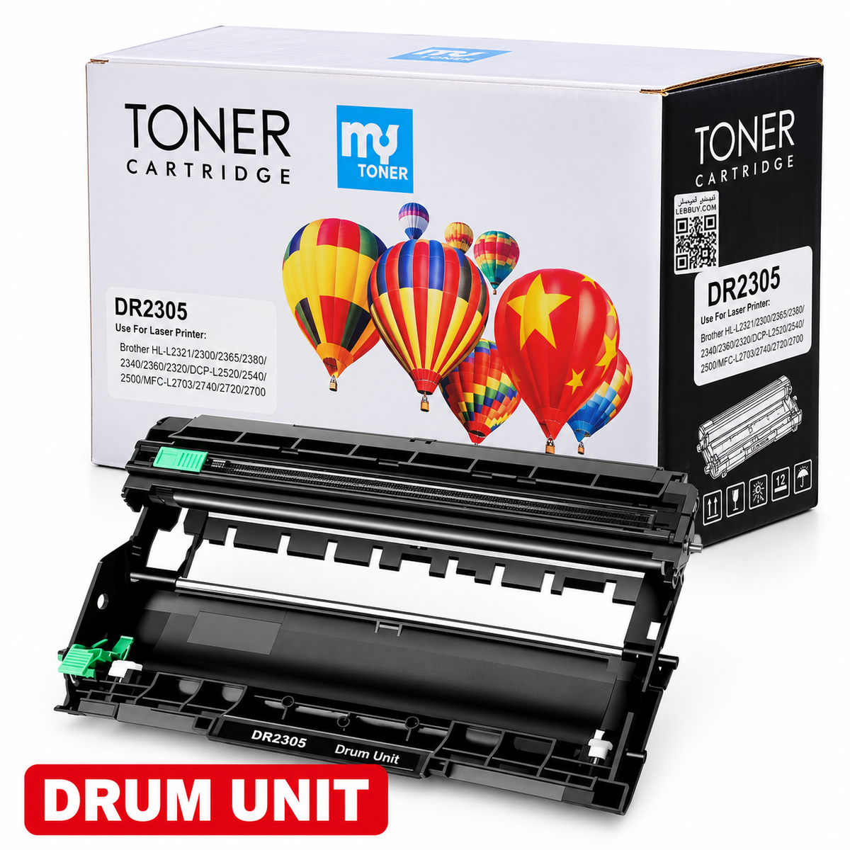 DR2305 Compatible Drum Unit for Brother HL-L2321 L2300 L2365 L2380 L2340 L2360 L2320, DCP-L2520 L2540 L2500, MFC-L2703 L2740 L2720 L2700