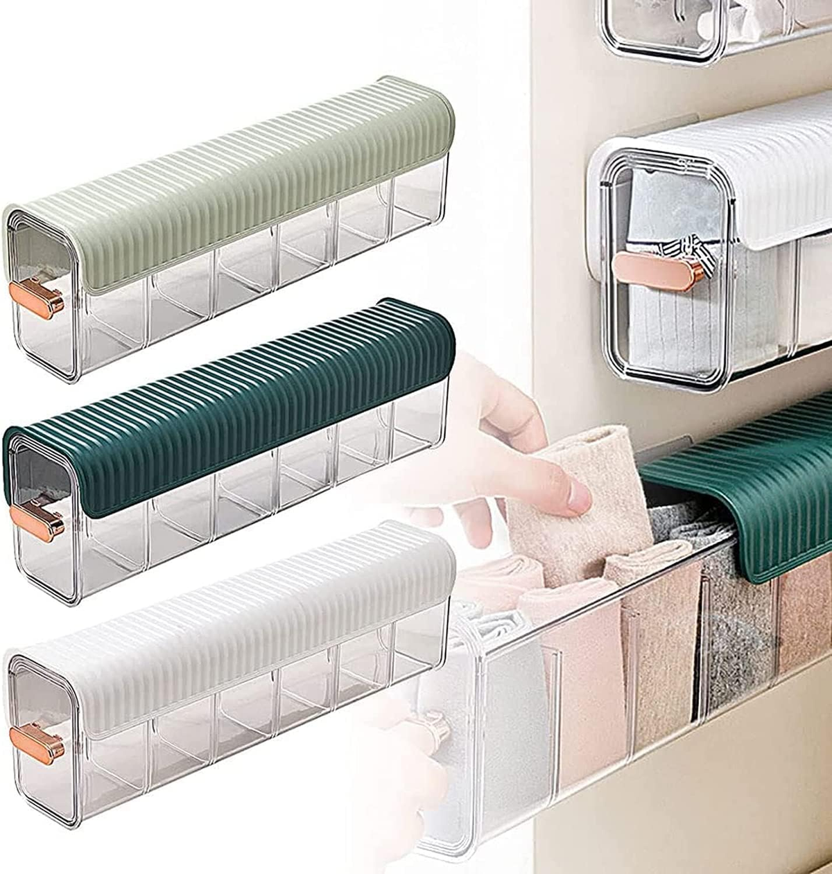 Multi-Purpose 6-Compartment Storage Organizer – Wall Mounted Small Items Organizer for Home, Kitchen, Bathroom, Bedroom, Office, Accessories & Cables
