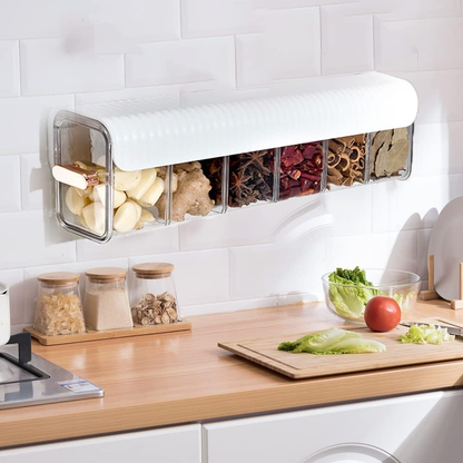 Multi-Purpose 6-Compartment Storage Organizer – Wall Mounted Small Items Organizer for Home, Kitchen, Bathroom, Bedroom, Office, Accessories & Cables