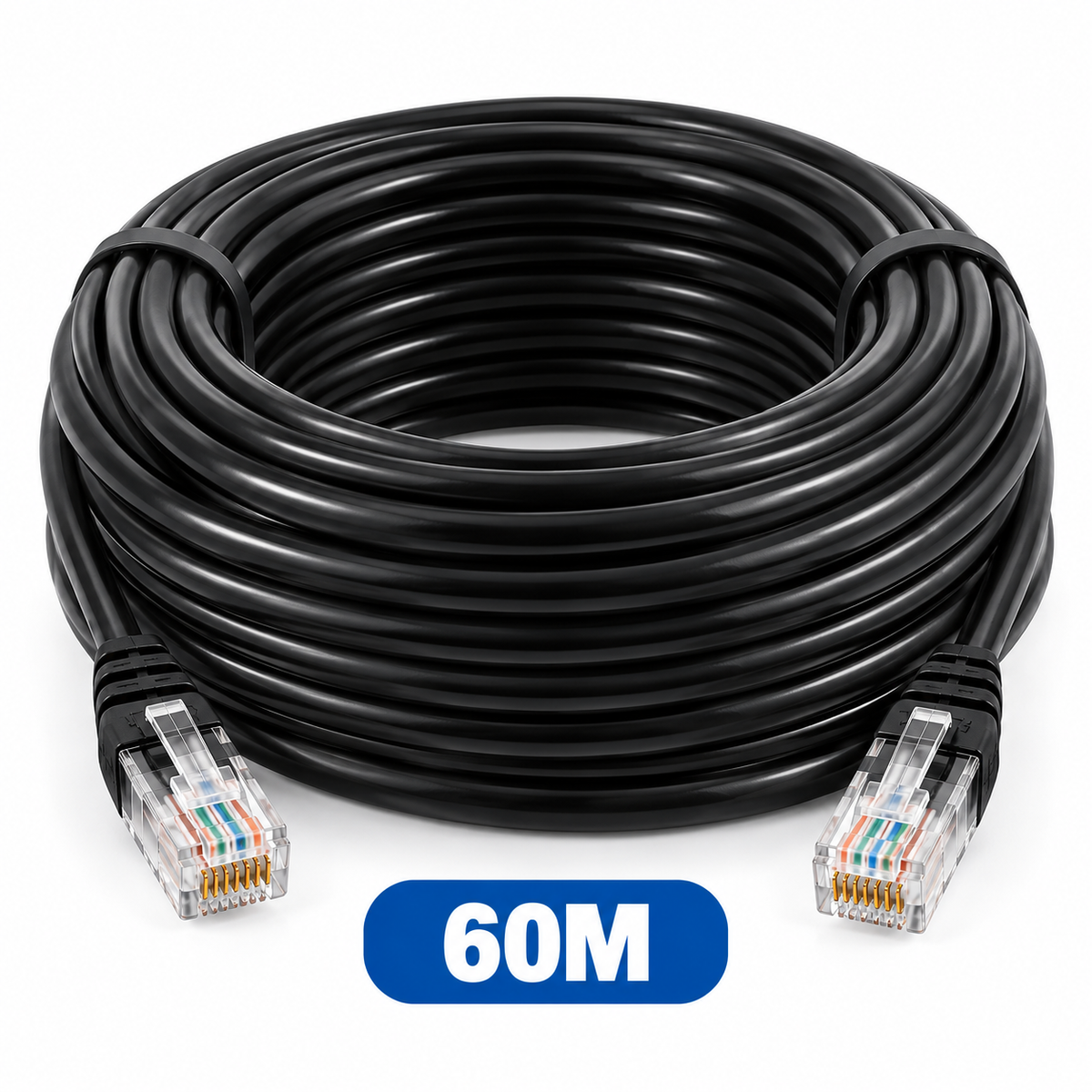 RJ45 Ethernet LAN Network Cable – Ready Made, Plug & Play – 0.5M, 1M, 2M, 3M, 5M, 10M, 15M, 20M, 30M, 40M, 60M