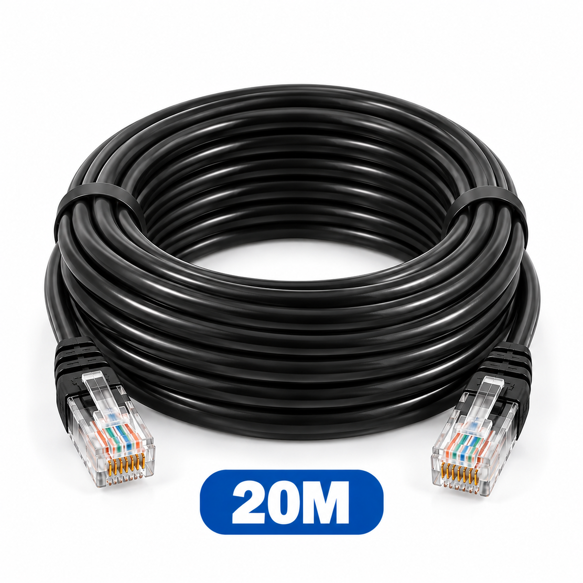 RJ45 Ethernet LAN Network Cable – Ready Made, Plug & Play – 0.5M, 1M, 2M, 3M, 5M, 10M, 15M, 20M, 30M, 40M, 60M