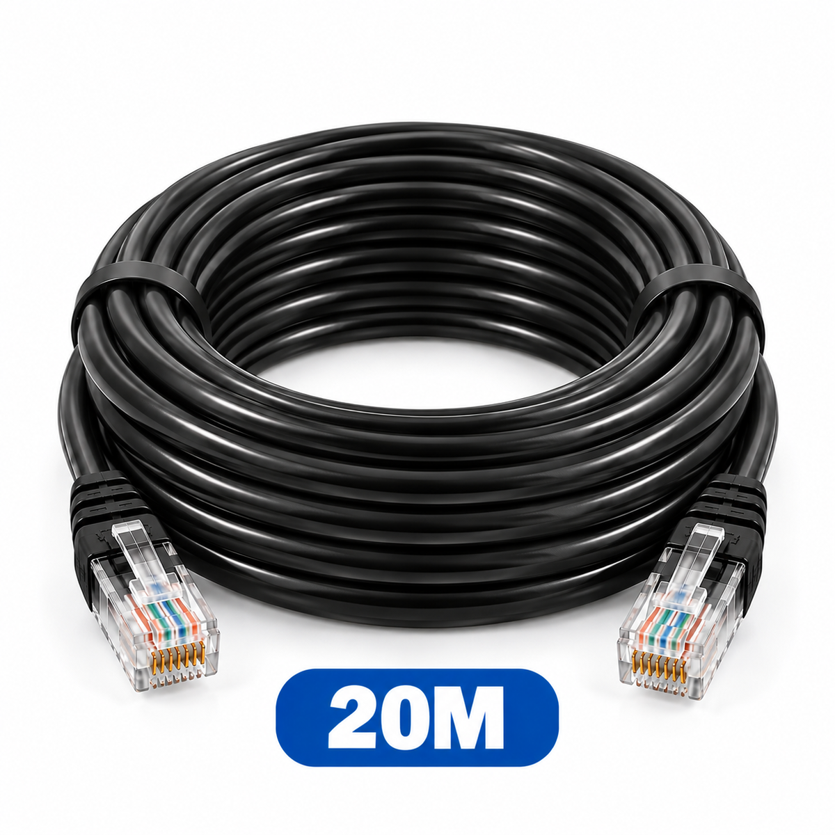 RJ45 Ethernet LAN Network Cable – Ready Made, Plug & Play – 0.5M, 1M, 2M, 3M, 5M, 10M, 15M, 20M, 30M, 40M, 60M