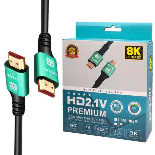 Premium HDMI 2.1 8K Ultra HD Cable – 1.5M / 15M / 20M