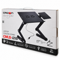 CROWN Micro CMLS-I21B Laptop Cooling Stand for Up to 17-Inch Notebooks – Dual USB 2.0 Cooling Fans, Adjustable Height & Angle, Removable Rotating Mouse Pad, Black