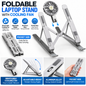 Adjustable Foldable Laptop Stand with Detachable Cooling Fan