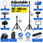 Adjustable Tripod Stand 56–160cm – Lightweight Foldable Stand for Ring Light & Mini Projector – Black