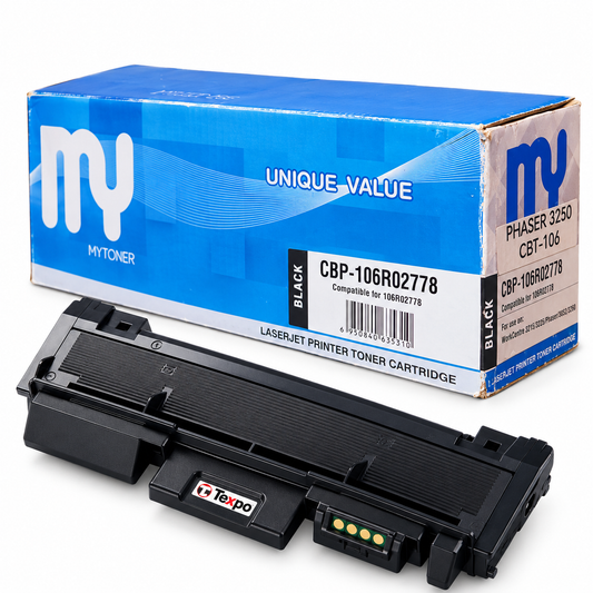 CBP-106R02778 Black Toner Cartridge with Chip – Compatible with Xerox 106R02778, Phaser 3052 / 3250 / 3260, WorkCentre 3215 / 3225