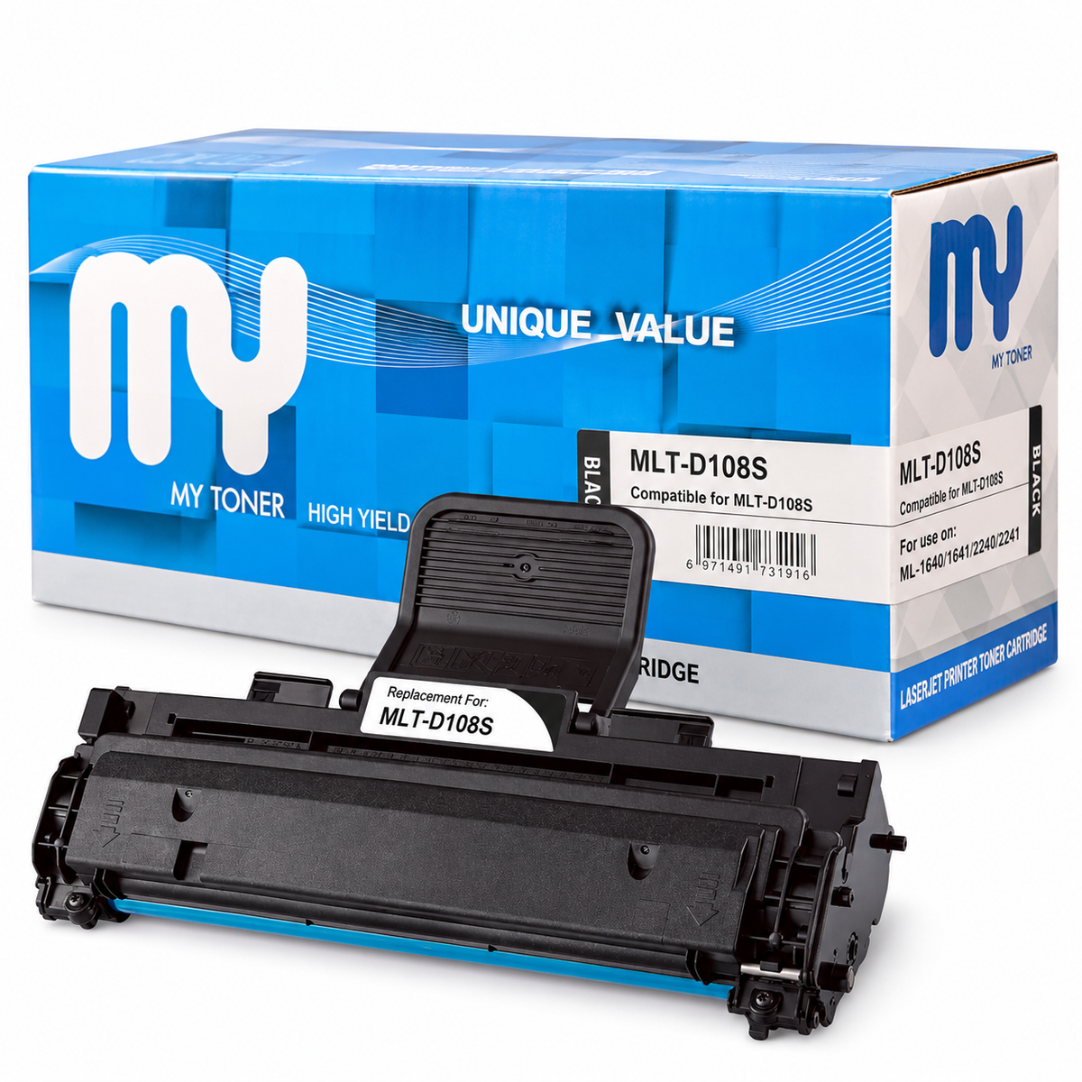MLT-D108S Compatible Samsung Black Toner Cartridge for ML-1640, ML-1641, ML-2240, ML-2241 Printers