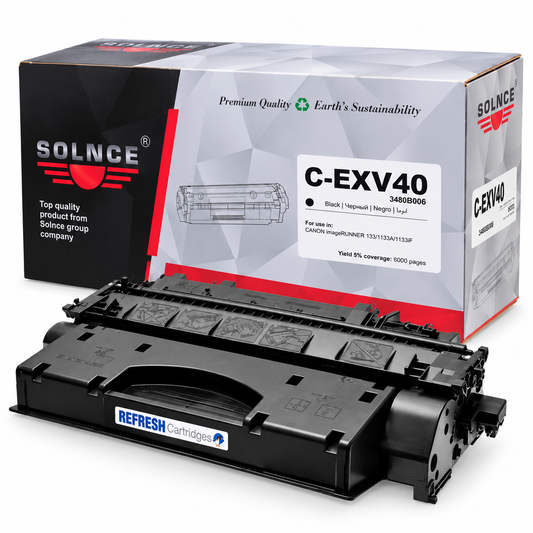 C-EXV40 / 3480B006 Compatible Canon Black Copier Toner Cartridge for imageRUNNER 133, 1133A, 1133iF – 6000 Pages
