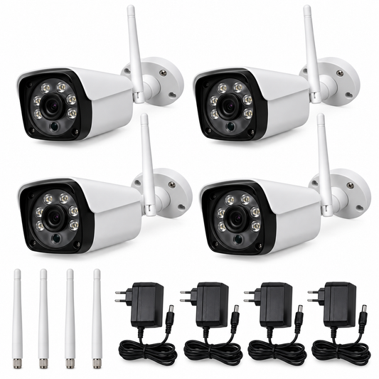 Bullet IP camera with night vision JRC 633H2 /FHD A 1080P 3.6mm Lens CCTV DVR Surveillance System IP66 Weatherproof Outdoor Security Bullet Camera with 6 LED Array, Support Night Vision(Black)