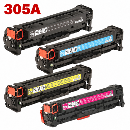 304A / 305A / 312A Compatible HP & Canon Toner Cartridges – CC530A–CC533A, CE410A–CE413A, CF380A–CF383A – Black Cyan Yellow Magenta