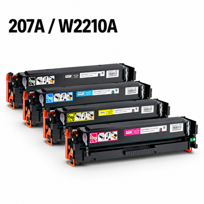 207A W2210A/W2211A/W2212A/W2213A Compatible HP Toner Cartridge with Chip – Black, Cyan, Yellow, Magenta