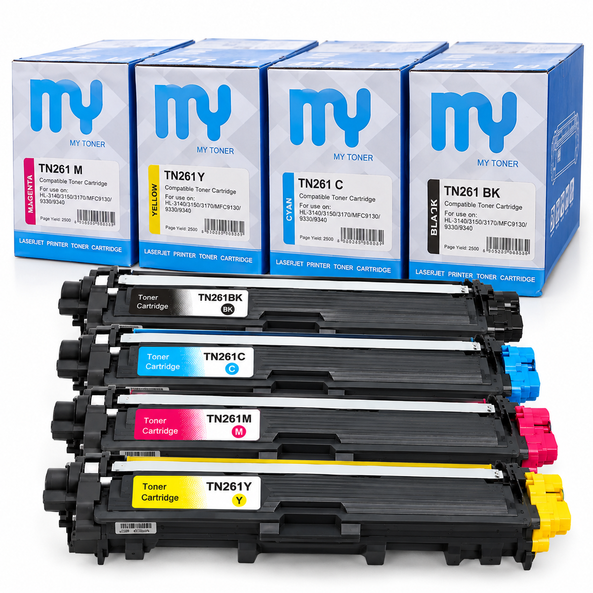 Brother  TN261 BK / TN261 C / TN261 Y / TN261 M Compatible Toner Cartridge – Black, Cyan, Yellow, Magenta