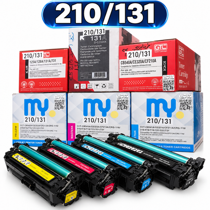 210/131 Compatible Color Laser Toner Cartridges – CF210A/CF211A/CF212A/CF213A, CB540A–CB543A, CE320A–CE323A – Black, Cyan, Yellow, Magenta