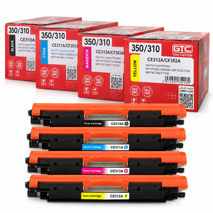 310A/350A (CE310A/CE311A/CE312A/CE313A, CF350A/CF351A/CF352A/CF353A) Compatible HP Toner Cartridge – Black, Cyan, Yellow, Magenta