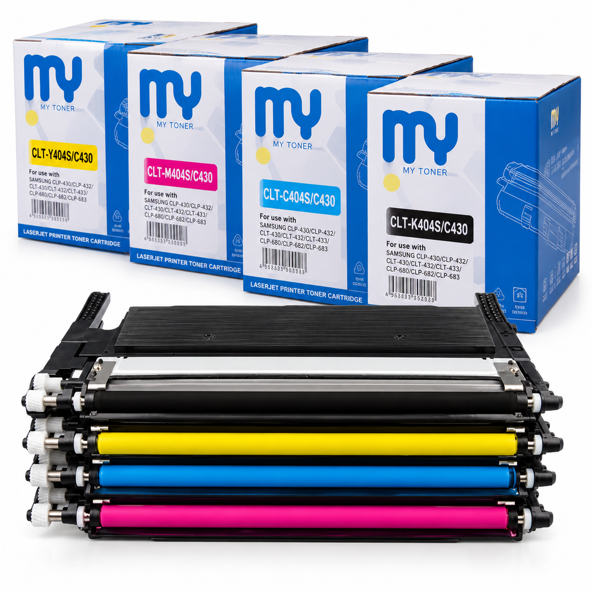 CLT-K404S / CLT-C404S / CLT-M404S / CLT-Y404S Compatible Samsung Toner Cartridges – 404S Series, Black Cyan Magenta Yellow, C430 / C480 Series