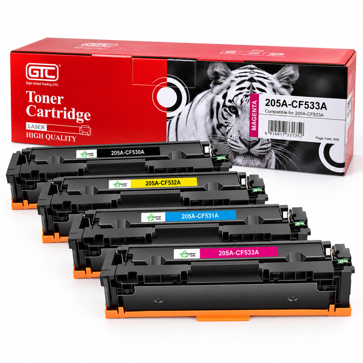HP 205A CF531A / CF532A / CF533A Compatible HP Color Toner Cartridges – Cyan, Yellow, Magenta
