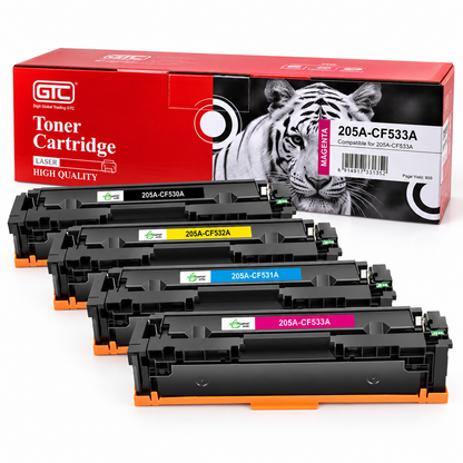 HP 205A CF531A / CF532A / CF533A Compatible HP Color Toner Cartridges – Cyan, Yellow, Magenta