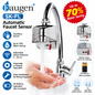 Faugen SK-FL Automatic Touchless Faucet Sensor Attachment – Infrared Motion Activated Water Tap Adapter, 5–30cm Adjustable Sensor, 9V Battery, Chrome Finish