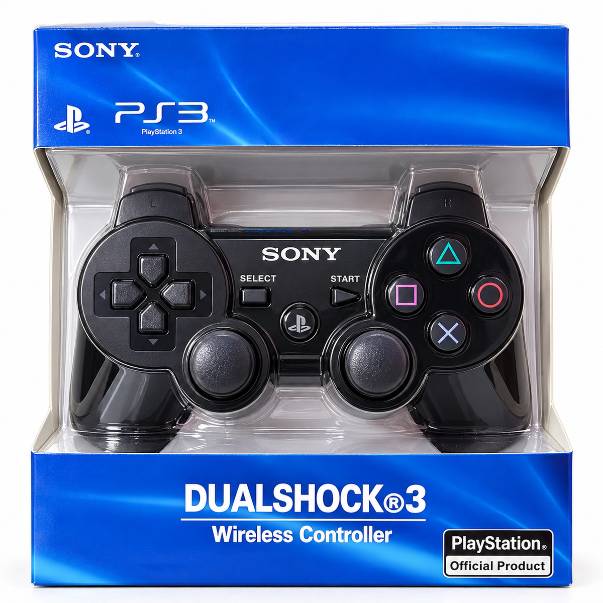 Sony PS3 DualShock 3 Wireless Controller – Black PlayStation 3 Bluetooth Gamepad, SIXAXIS Motion Control & Vibration