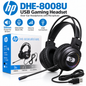 HP DHE-8008U Wired USB Gaming Headset with Microphone – Over-Ear Headphones, 50mm Drivers, Adjustable Boom Mic & Volume Control, Black
