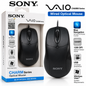SONY VAIO Charm Series USB Wired Optical Mouse – 1200 DPI, Blue Optical Sensor, Ergonomic Design, Black