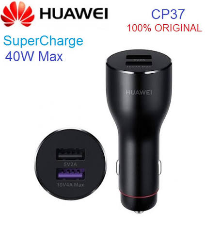 HUAWEI CP37 Car Charger SuperCharge (Max 40W) – Dual USB Fast Charging + USB‑C Cable