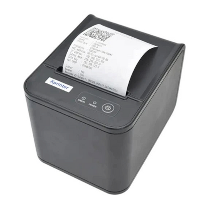 lebbuy Xprinter XP-80T thermal receipt printer in black with auto cutter and USB LAN connectivity