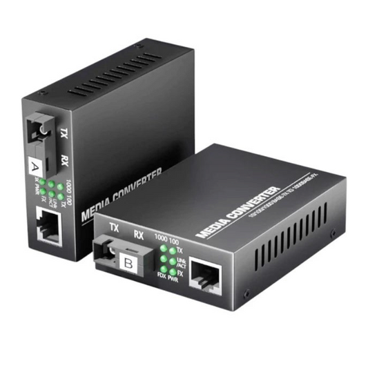 lebbuy Gigabit fiber media converter pair with RJ45 and SC ports for 3KM single mode Ethernet extension