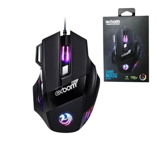 Exbom Gamer Mouse MS-G260 – 3200 DPI, 7 Buttons, 7-Color LED Lighting