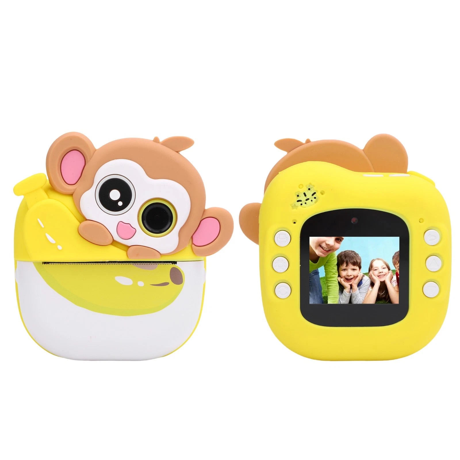 Instant Print Digital Camera 48MP FHD Cute Cartoon Monkey Thermal Instant Camera