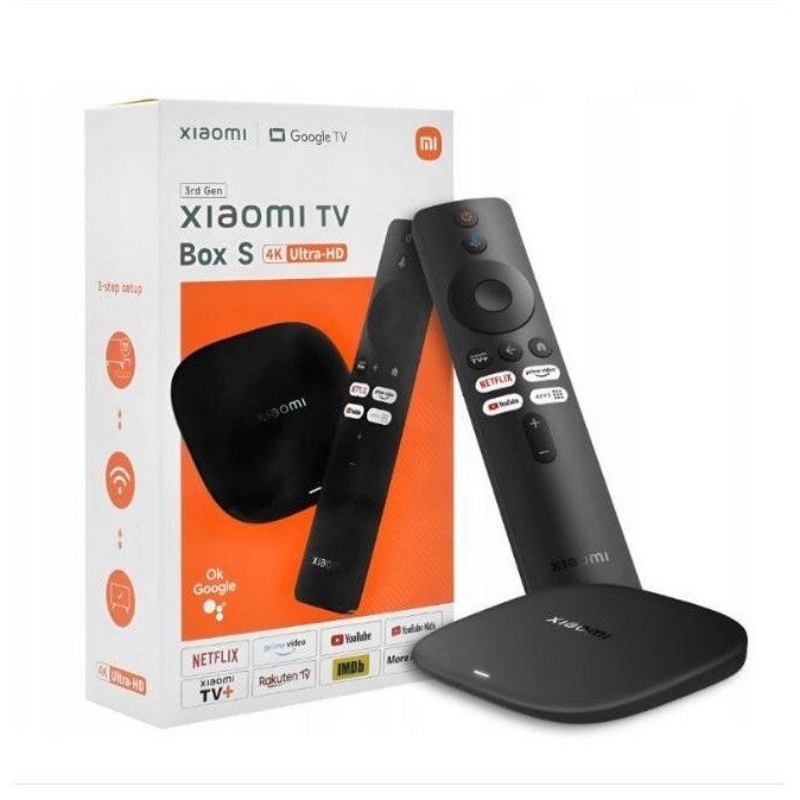 lebbuy Xiaomi TV Box S 3rd Gen 4K Ultra HD streaming device with voice remote control and Google TV interface