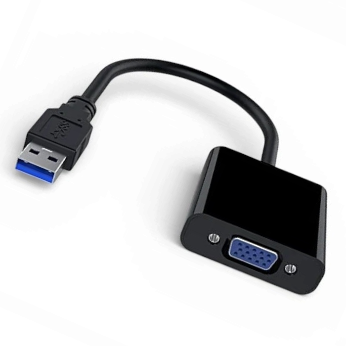lebbuy USB 3.0 to VGA adapter cable for 1080P external display, featuring a black connector and blue USB port.