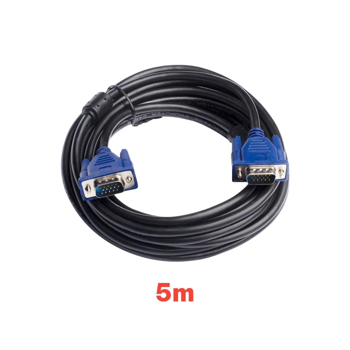 Multi-Cable VGA Cable 15-Pin High Resolution SVGA Male to Male Blue/Black (1.5m / 5m / 10m / 20m)